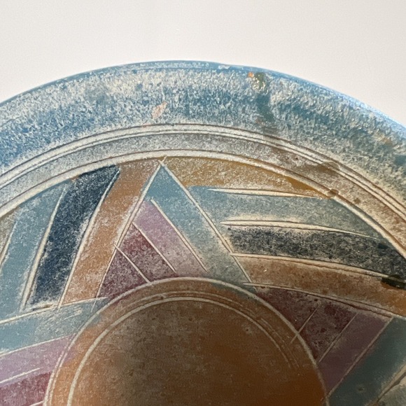 Handmade Pottery Bowl Star Design Decorative Centerpiece Dish - Picture 2 of 11